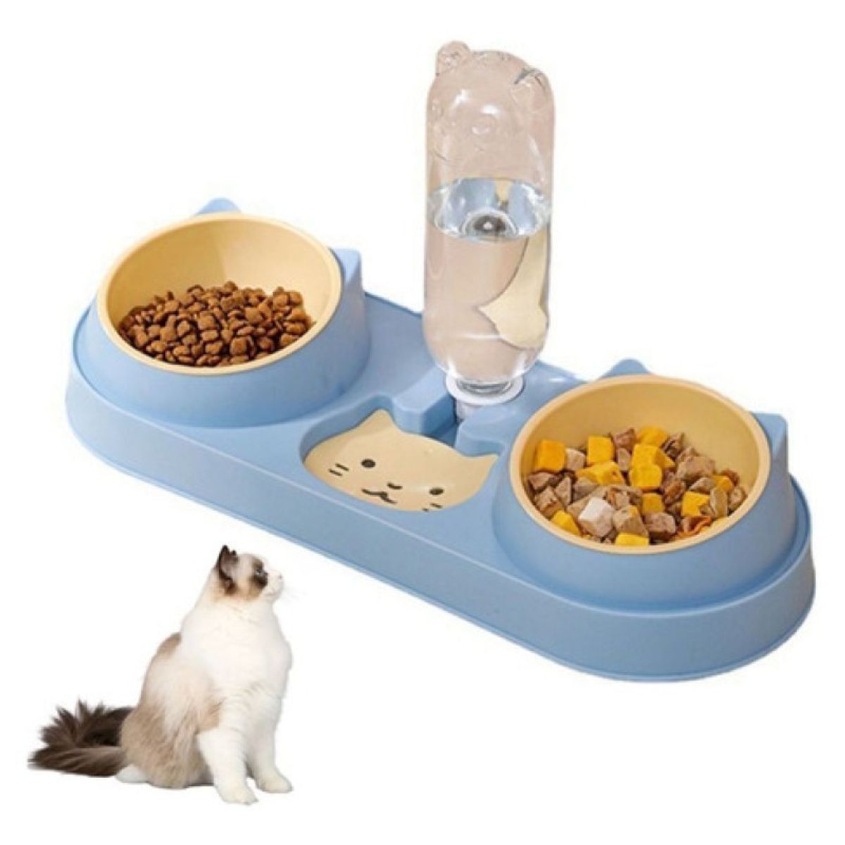 GENERICO - Bebedero Y Comedero Plato Doble Para Mascotas Perro Gato.