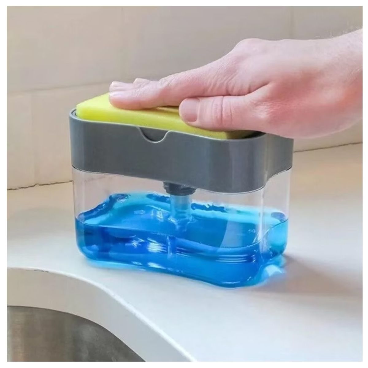 GENERICO - Dispensador Jabón Para Lava Trastes Cocina Con Esponja