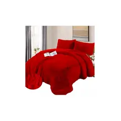 GENERICO - Cobertor Plumón Chiporro 2 plazas peludo Rojo