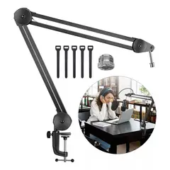 DEKANO - Brazo Soporte Micrófono Pinza Flexible Pedestal Escritorio