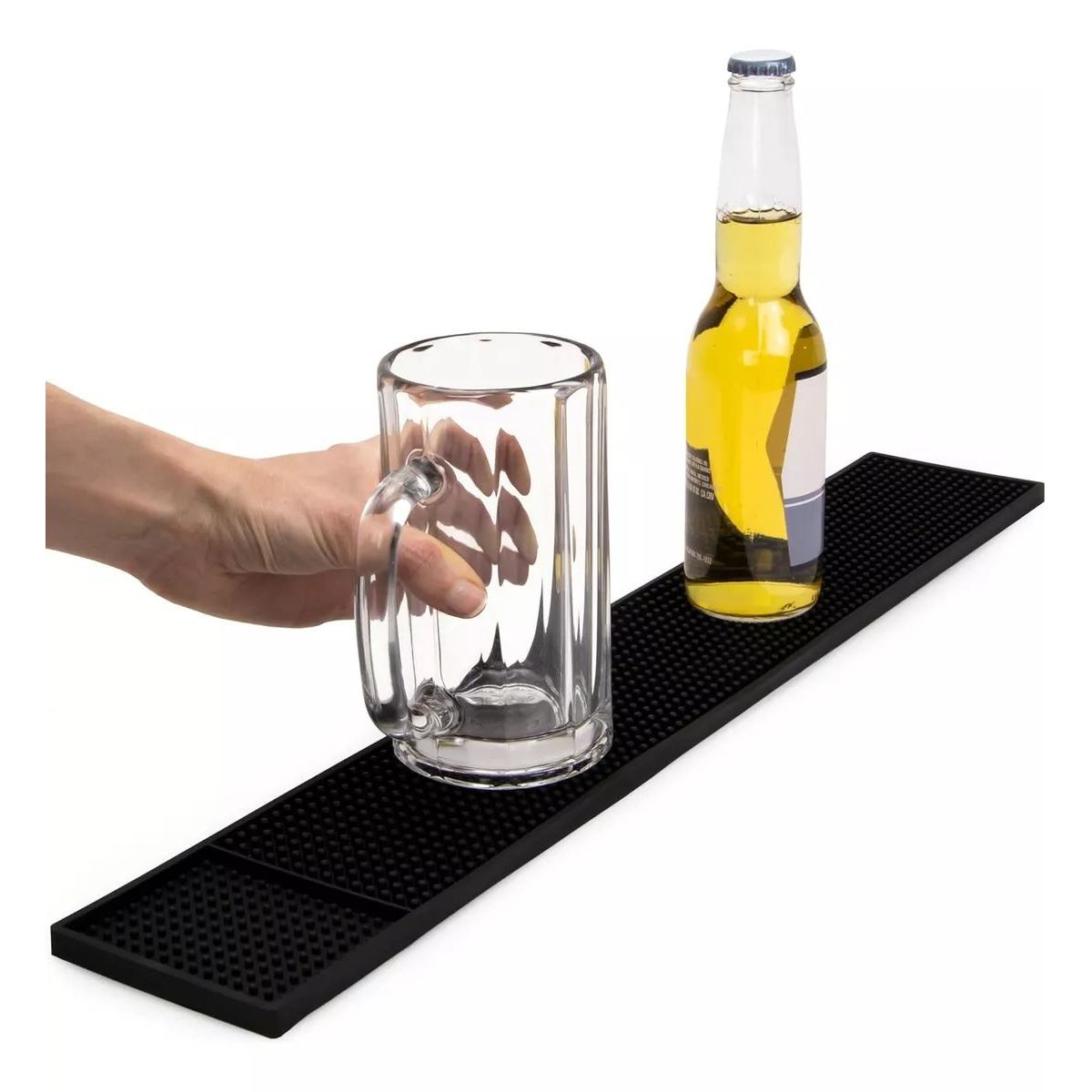 KUANGYE - Goma Bar Negra 59 X 8 Cm Escurridor Vaso Copas Barmat