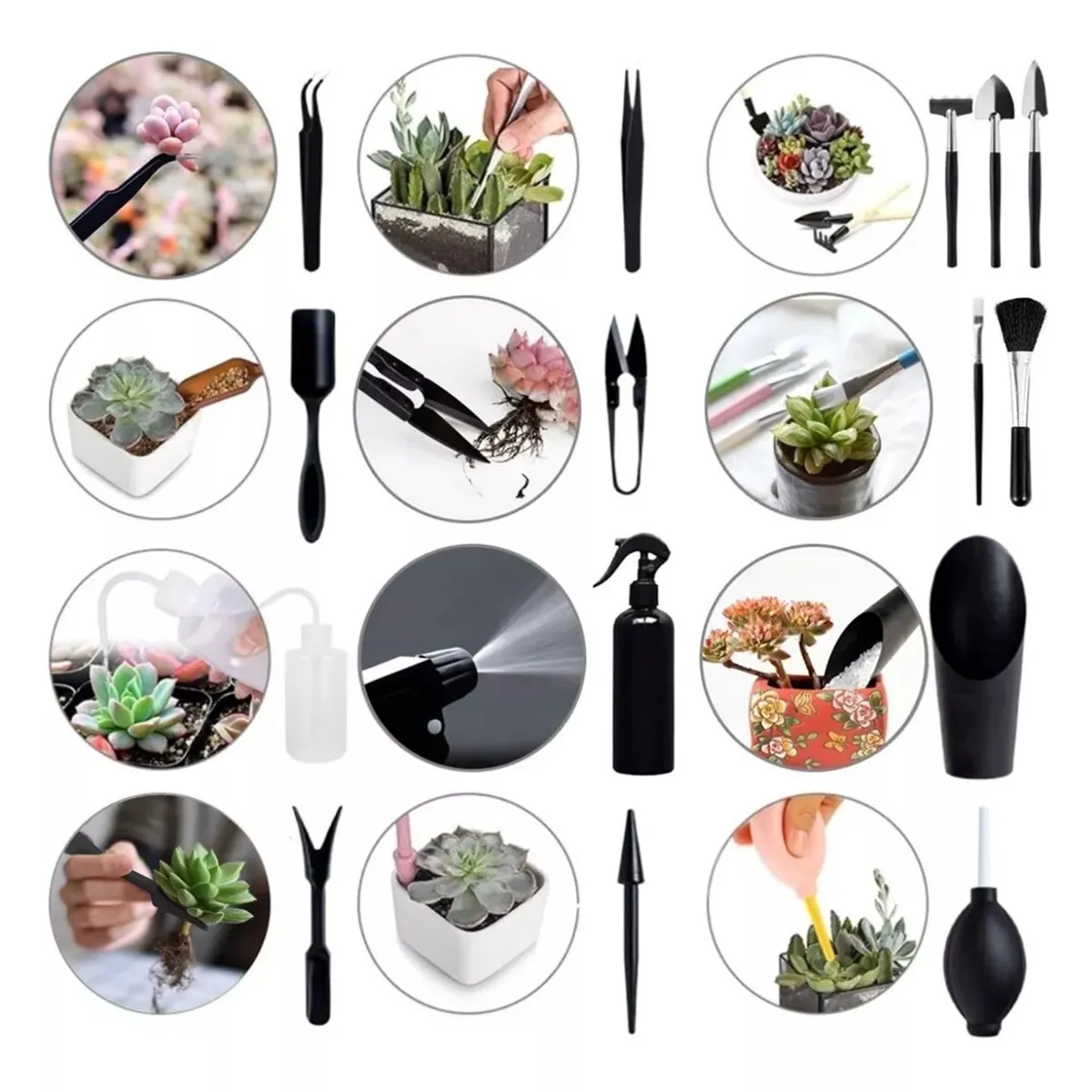 KUANGYE - 16 Herramienta Sembrar Planta Terrario Suculenta Cactus