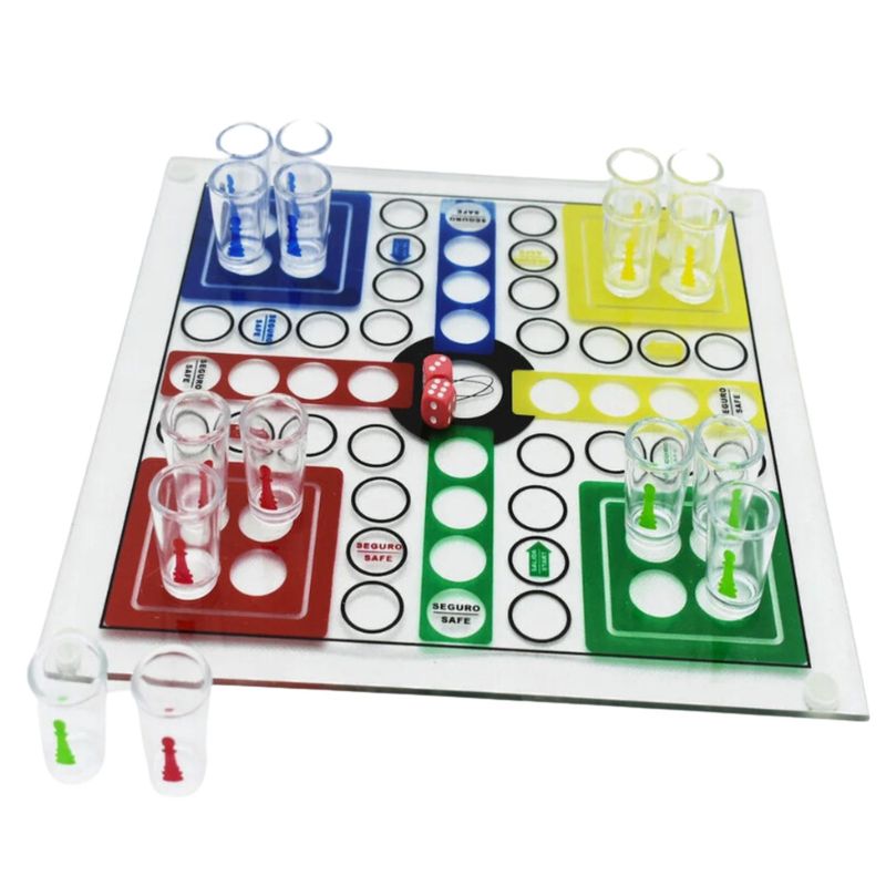 INVENCIBLE - JUEGO LUDO SHOT CRISTAL 16 SHOT 2 DADOS MZ91