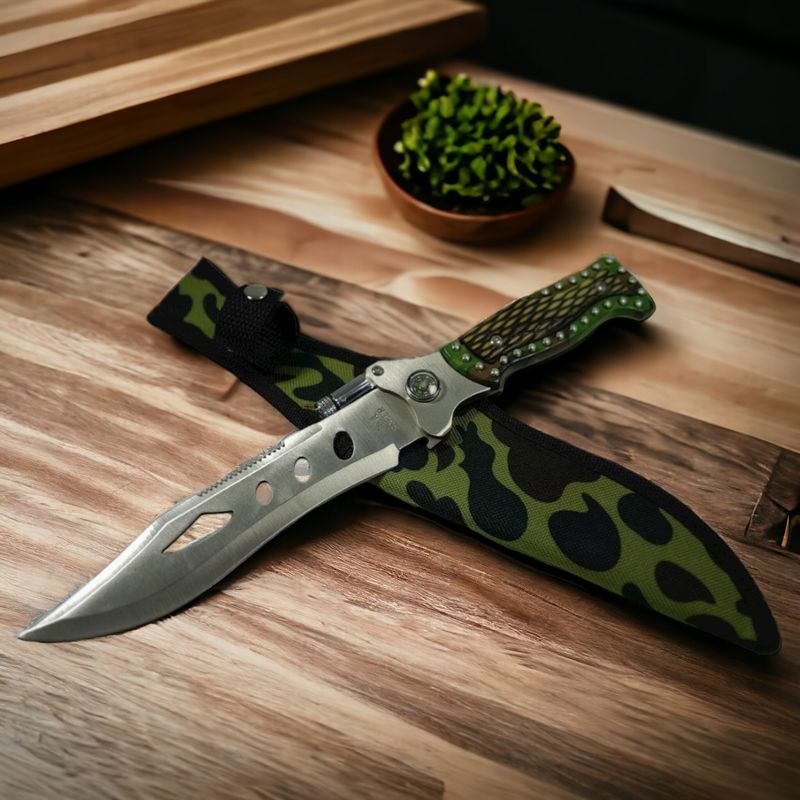 INVENCIBLE - CUCHILLO ALIGATOR CON LINTERNA AN88