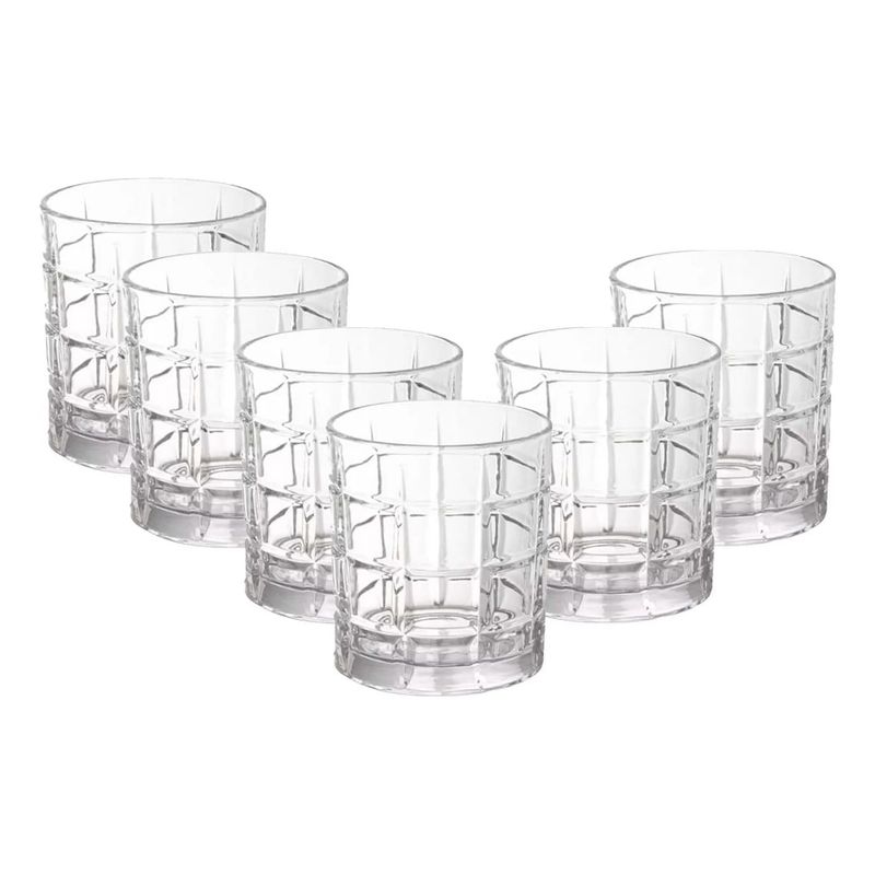 GENERICO - Set de 6 Vasos Bajos 350 ml Modelo Glasgow Jugos Bebidas