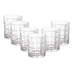 GENERICO - Set De 6 Vasos Bajos 350mL Modelo Glasglow Jugos Bebidas