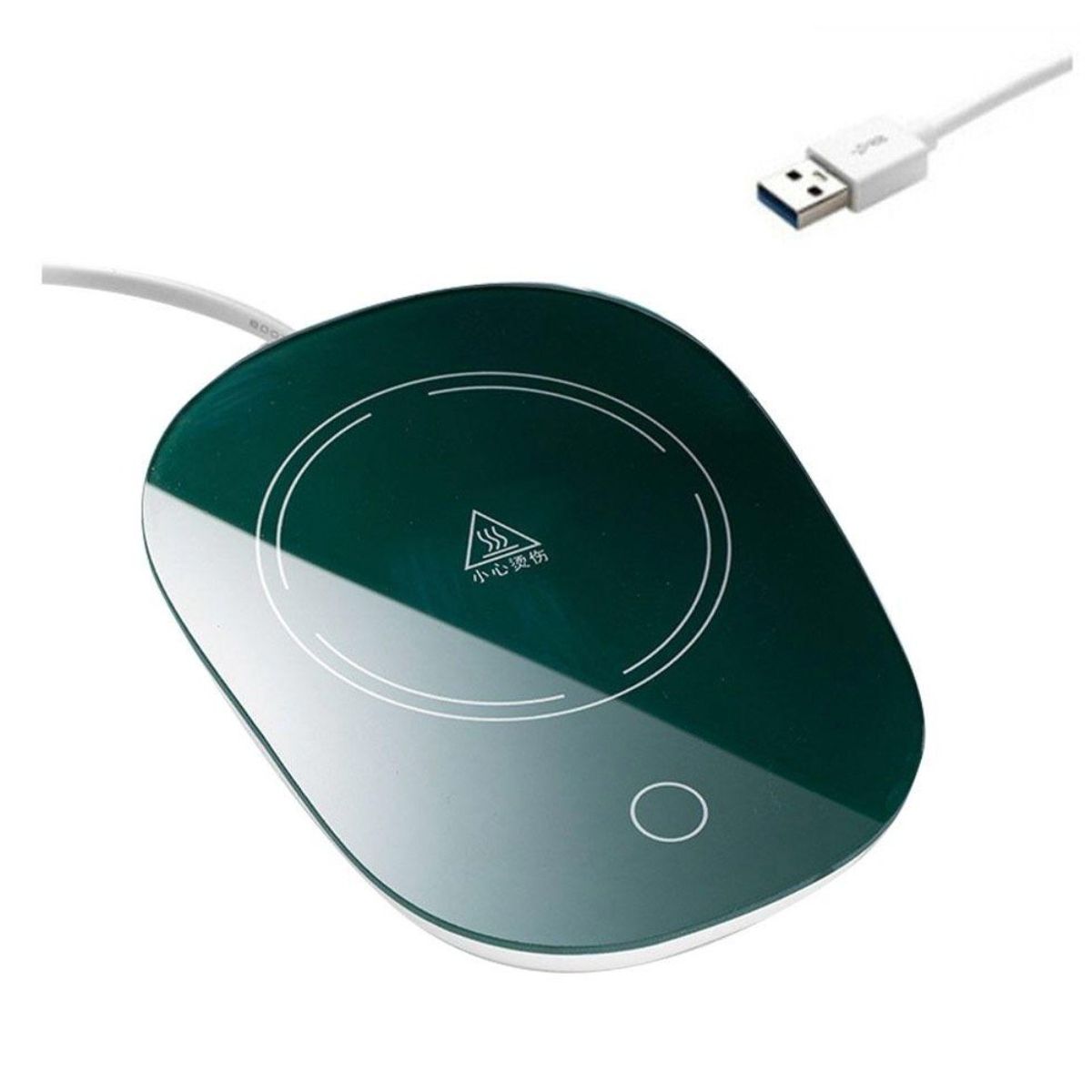 GENERICO - Calentador Calienta Tazas Cafe Te Portavasos USB Verde Blanco