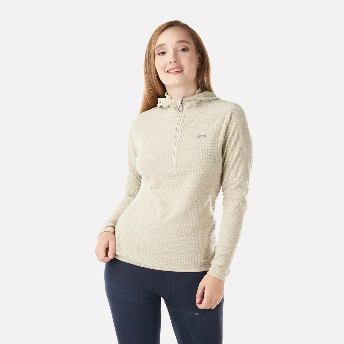 LIPPI - Poleron Mujer Jacaranda Nano-F 14 Zip Hoody Crudo Lippi