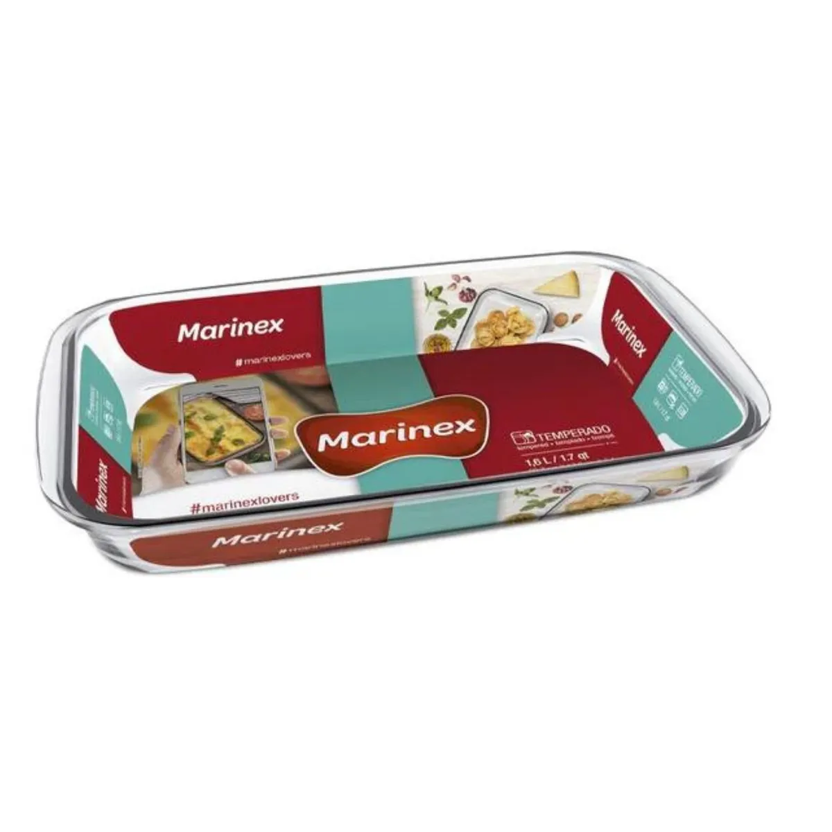 MARINEX - Fuente Asadera Rectangular Marinex 1600mL Horno Microondas