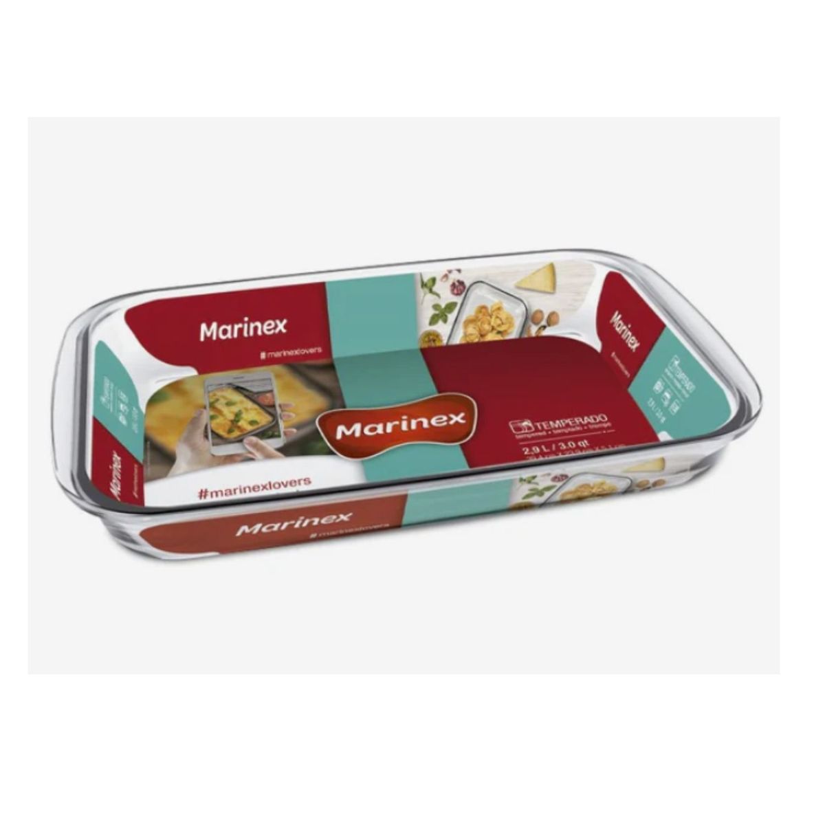 MARINEX - Asadera Rectangular Grande Marinex 2900mL Para Horno