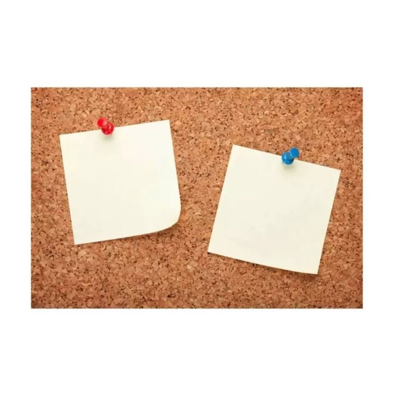 GENERICO - Pizarra Corcho 60 X 90 Borde Madera Resistente + Fijadores