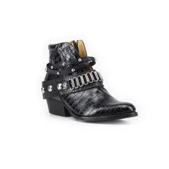 VANESSA GIL - BOTIN DE CUERO ADA NEGRO