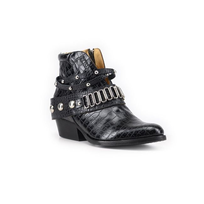VANESSA GIL - BOTIN DE CUERO ADA NEGRO