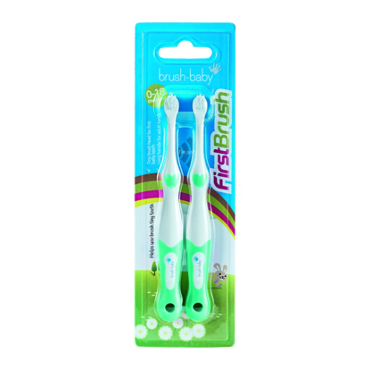 BRUSH BABY - Cepillo de Dientes para Bebés 2 unidades - Blanco