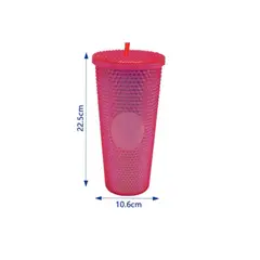 GENERICO - 700ml BOTELLA DE AGUA CON BOMBILLA Color Rosado