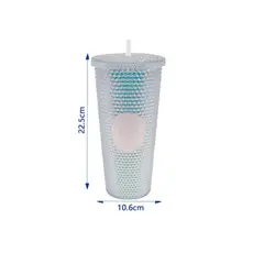 GENERICO - 700ml BOTELLA DE AGUA CON BOMBILLA Color Blanco