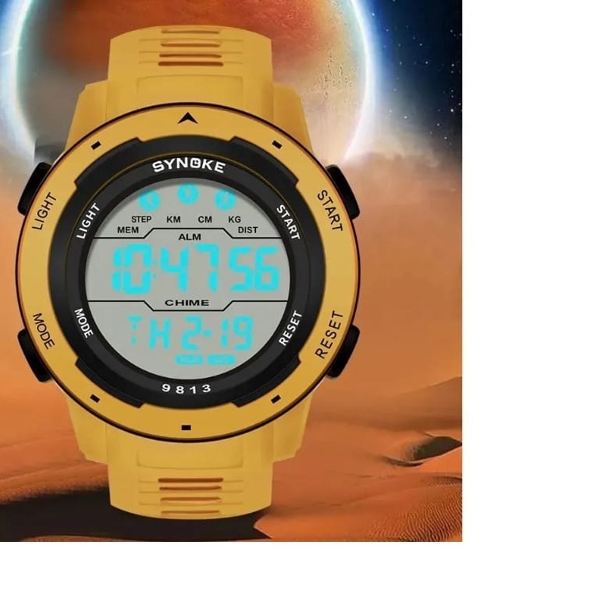 SYNOKE - Reloj Digital Juvenil Synoke Amarillo 9813