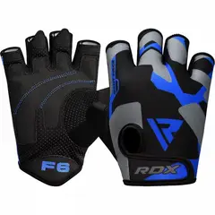 RDX - Guantes de fitness gimnasio F6 Azul - L