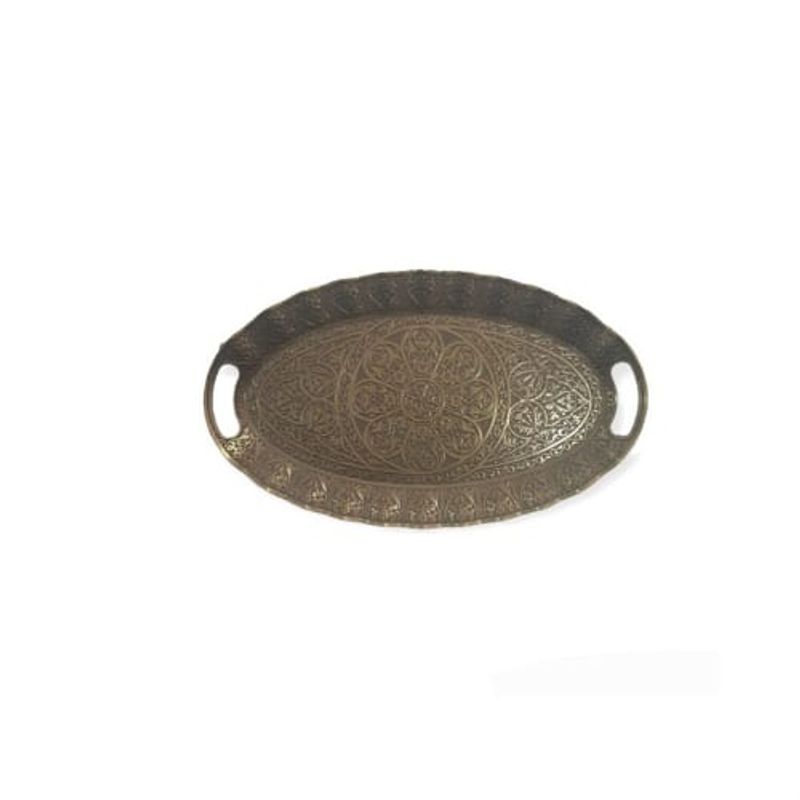 SENA - BANDEJA TURCA SERVIR Y DECORAR OVALADA COLOR BRONCE