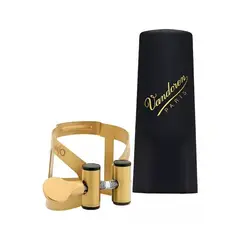 VANDOREN - Abrazadera saxo alto DORADO-Envejec. -M/O- con tapa plastic LC57AP