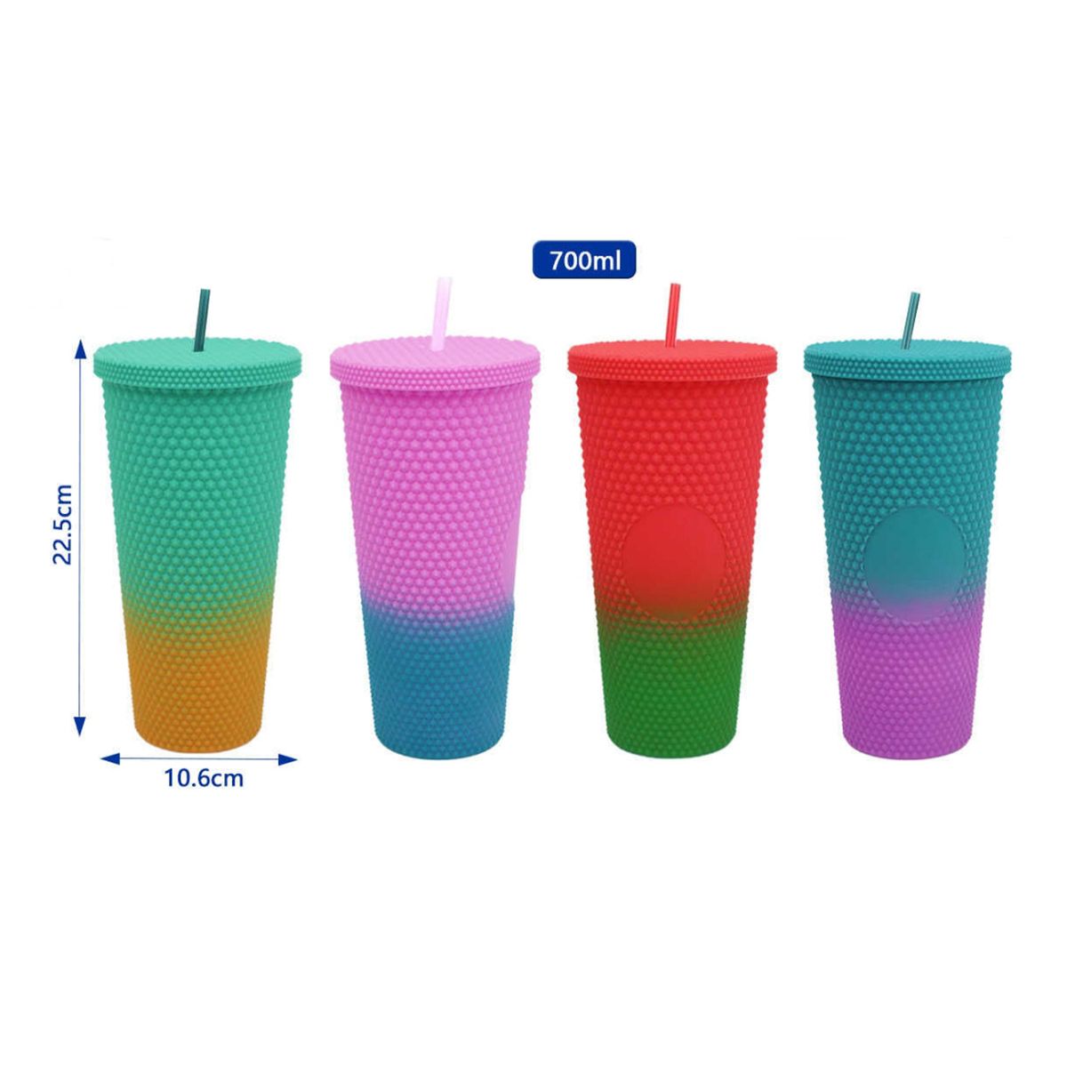 GENERICO - 700ml BOTELLA DE AGUA CON BOMBILLA