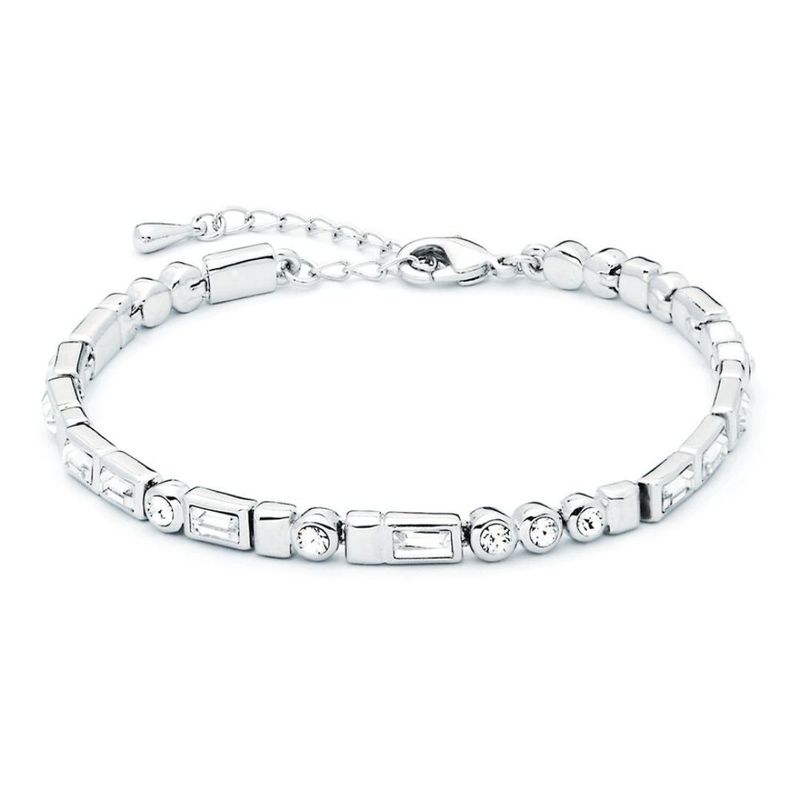 BLOOM CRYSTAL - Pulsera Código Morse I Love You con cristales baño en platino