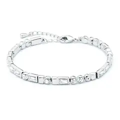 BLOOM CRYSTAL - Pulsera Código Morse I Love You con cristales baño en platino