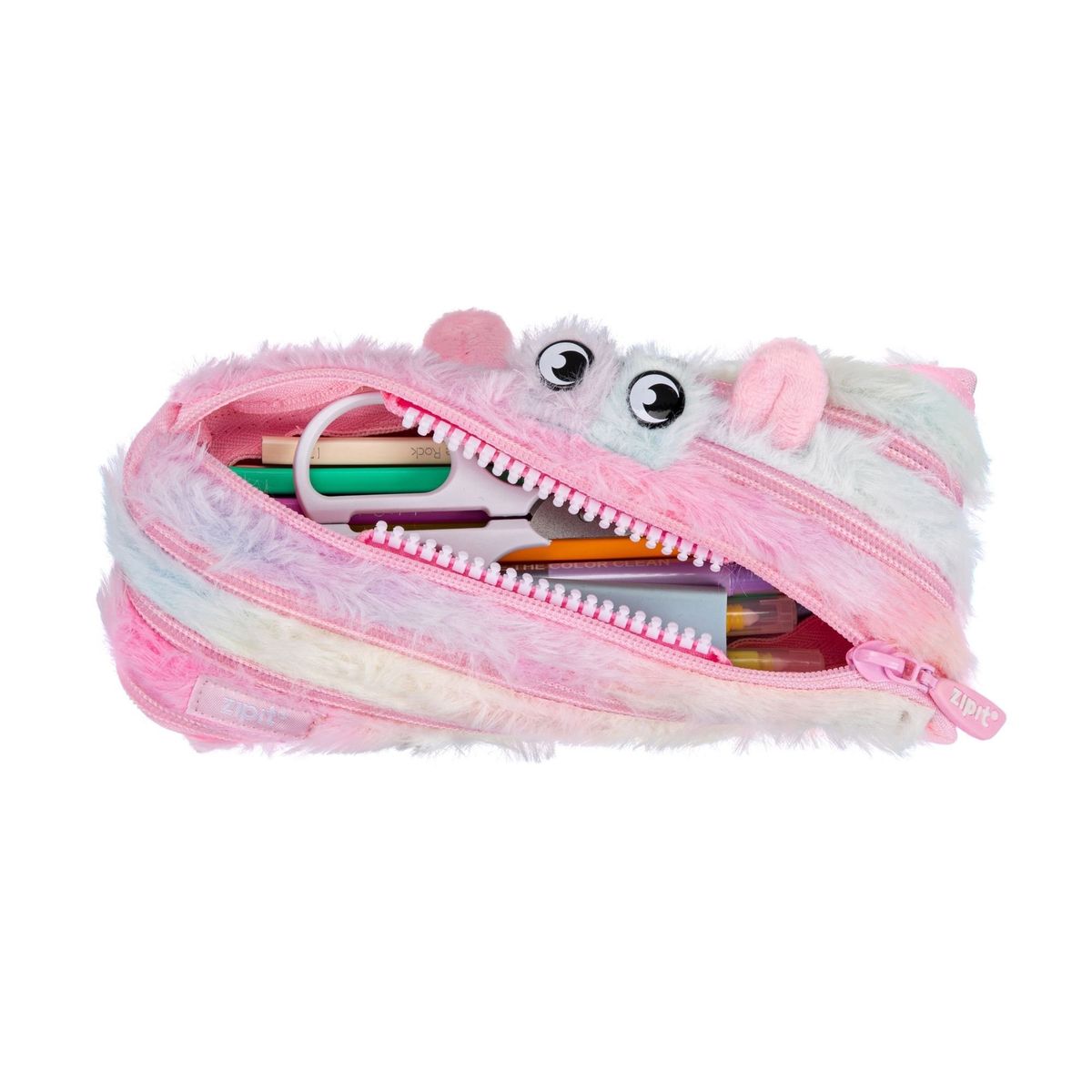 FABER-CASTELL - Estuche de Faber-Castell Furry Monster Rosado y Amarillo