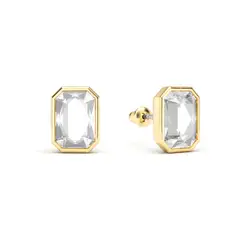BLOOM CRYSTAL - Aros Octagon Mix cristal Transparente de 9 mm, baño en oro