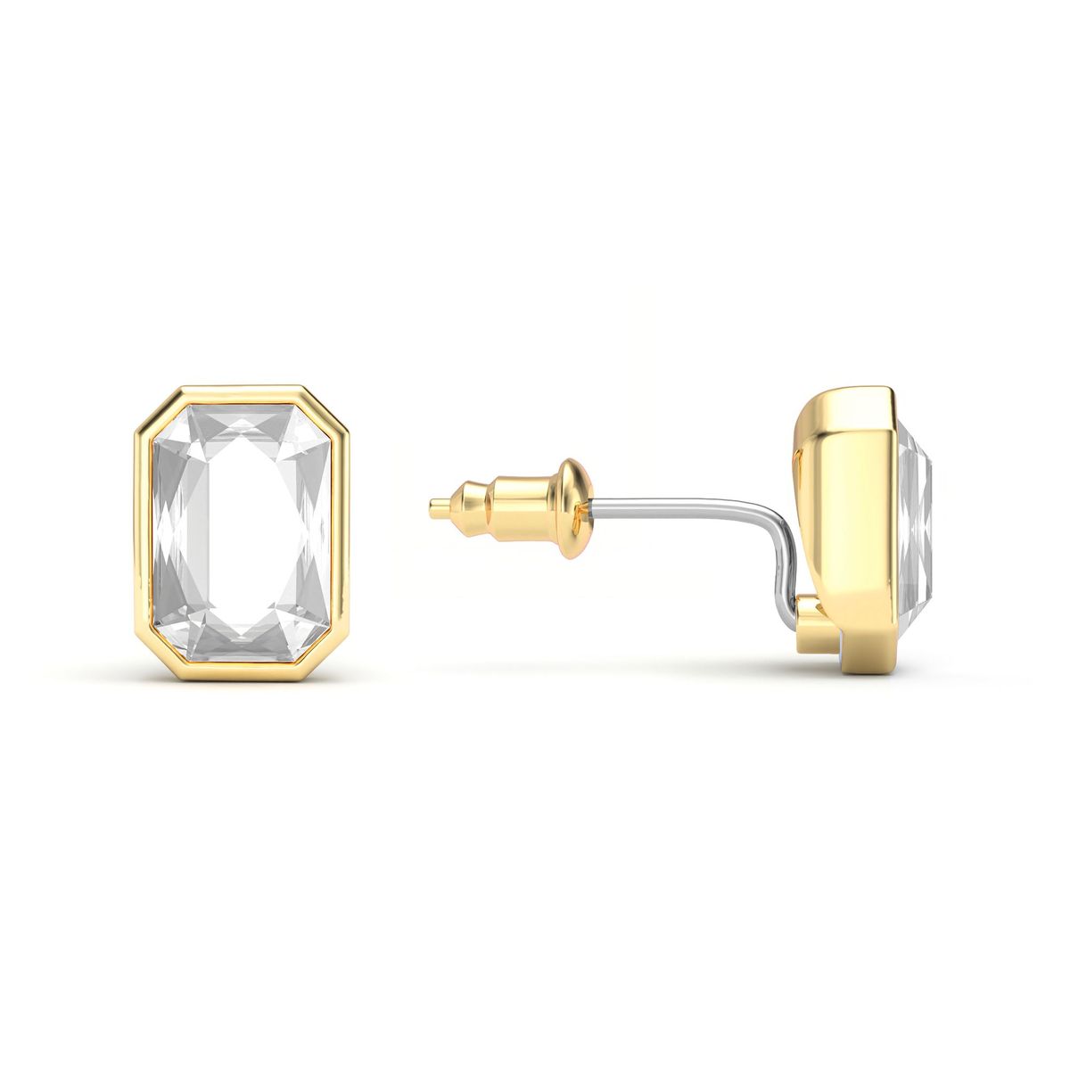 BLOOM CRYSTAL - Aros Octagon Mix cristal Transparente de 9 mm, baño en oro