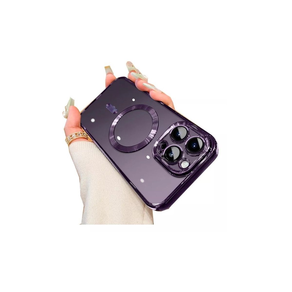 GENERICO - Carcasa Magsafe Protector De Camara Para iPhone 11 12 13 14 Morado