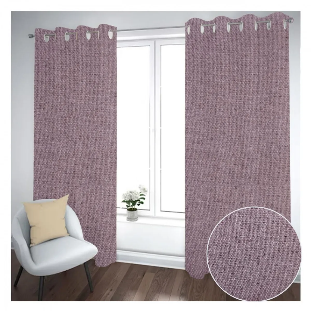 GENERICO - Cortina Black Out 2 Paños Decorativa Café Liso N°13(140X230)