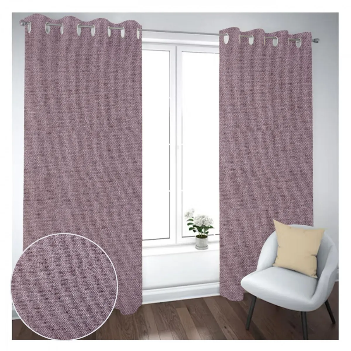 GENERICO - Cortina Black Out 2 Paños Decorativa Café Liso N°13(140X230)