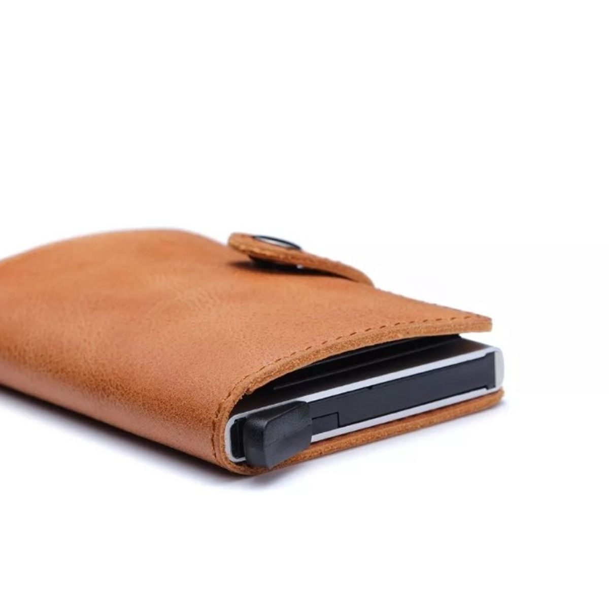 GENERICO - Billetera Tarjetero Cuero Minimalista Hombre Mujer  Rfid Café