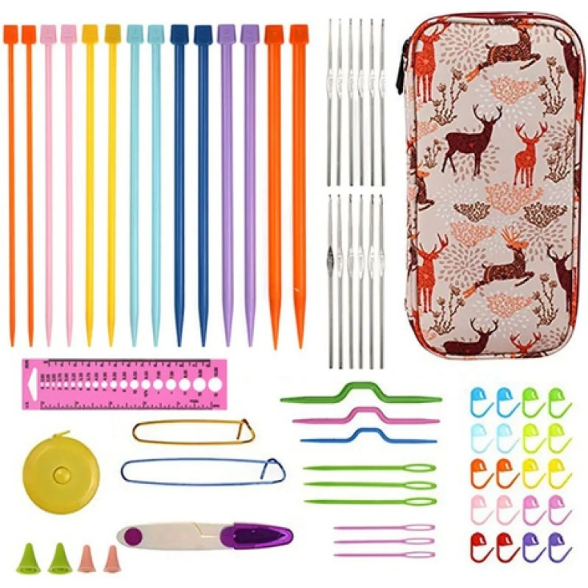 GENERICO - Set Completo Para Tejer Palillos Crochet Y Accesorios 70 Pcs