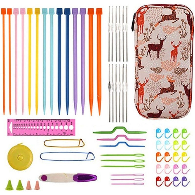 GENERICO - Set Completo Para Tejer Palillos Crochet Y Accesorios 70 Pcs