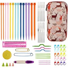 GENERICO - Set Completo Para Tejer Palillos Crochet Y Accesorios 70 Pcs