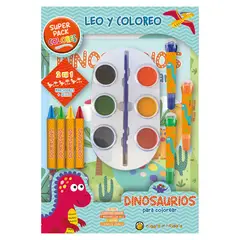 EDITORIAL GUADAL - LIBRO LEO Y COLOREO SUPERPACK - DINOSAURIOS