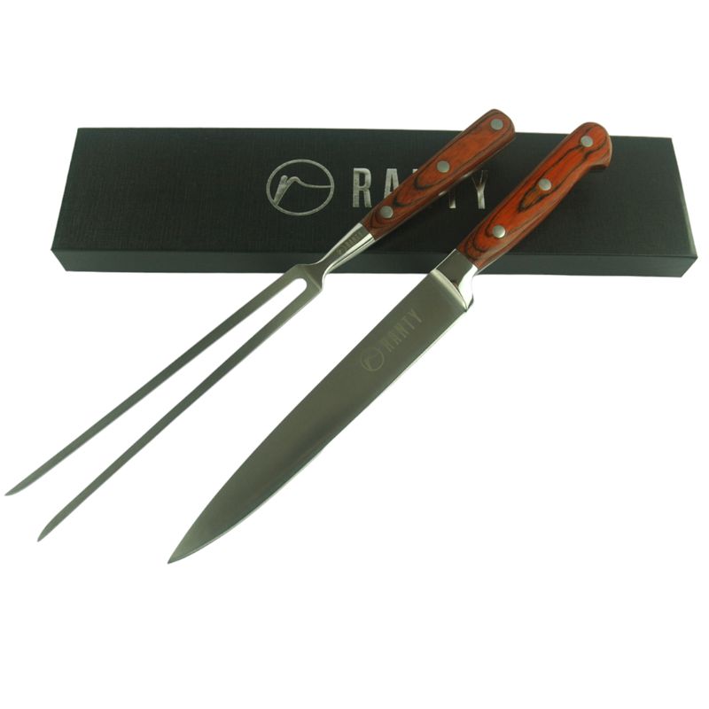 RANTY - KIT PARRILLERO CUCHILLO Y TENEDOR TRINCHADOR