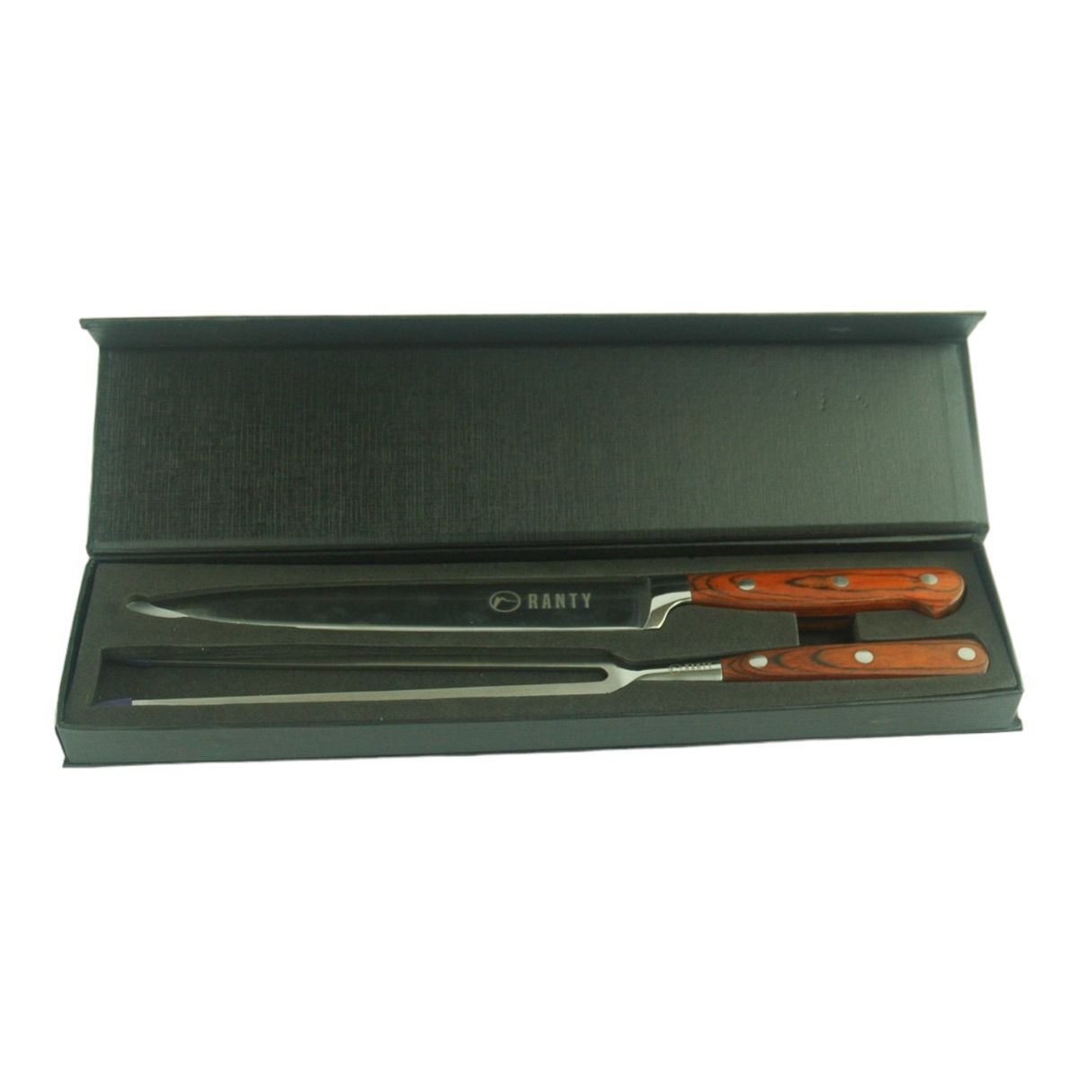 RANTY - KIT PARRILLERO CUCHILLO Y TENEDOR TRINCHADOR