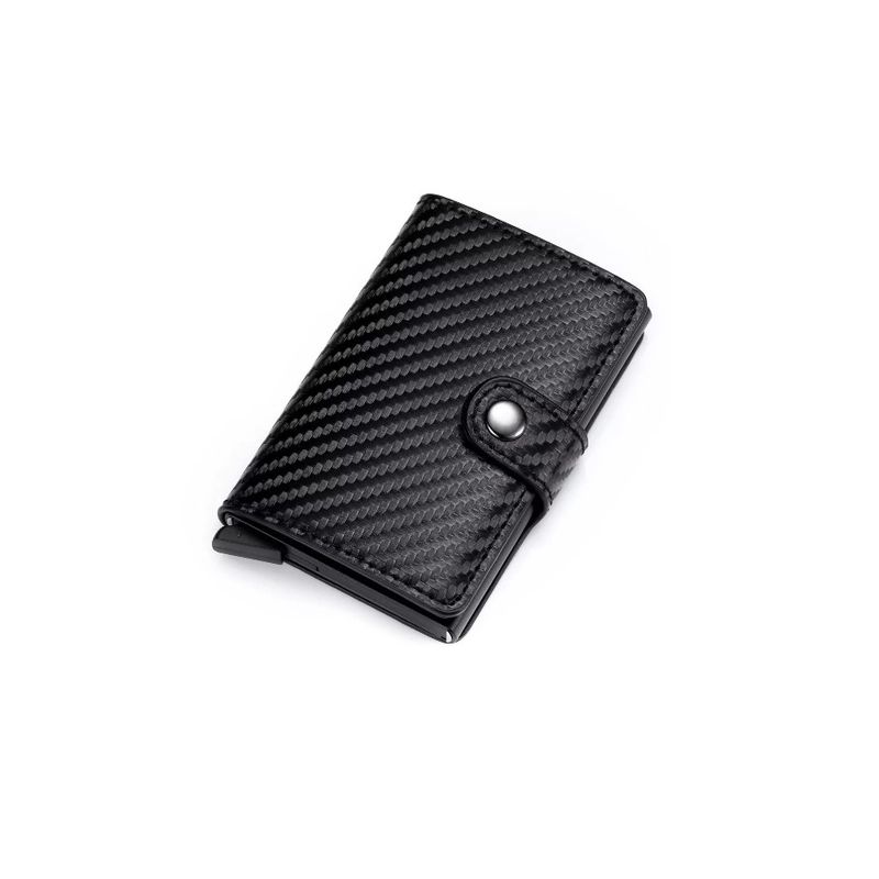 GENERICO - Billetera Tarjetero Cuero Minimalista Hombre Mujer  Rfid Negro