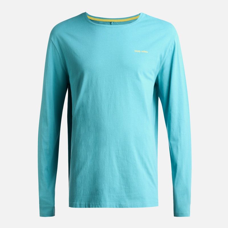 HAKA HONU - Polera Hombre Polo Larga Turquesa Haka Honu