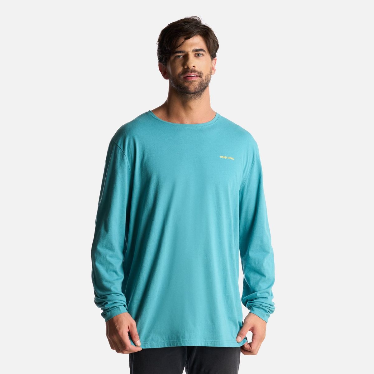 HAKA HONU - Polera Hombre Polo Larga Turquesa Haka Honu