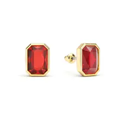 BLOOM CRYSTAL - Aros Octagon cristal Scarlet de 9mm baño en oro