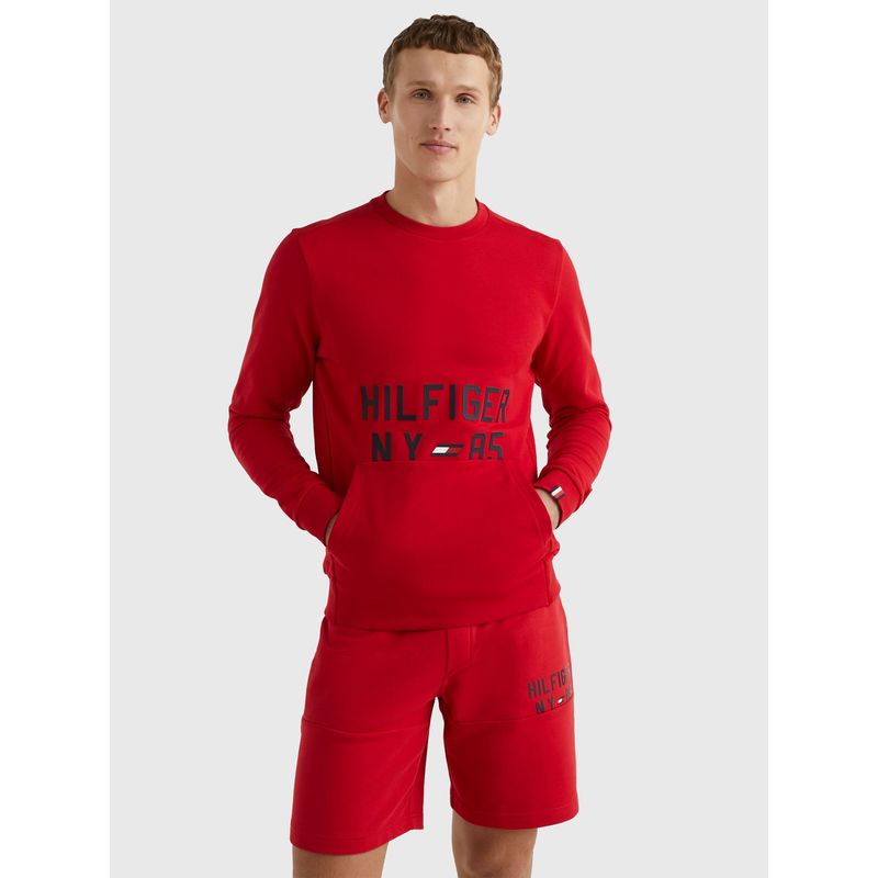 TOMMY HILFIGER - Polerón Con Logo Gráfico Rojo Tommy Hilfiger