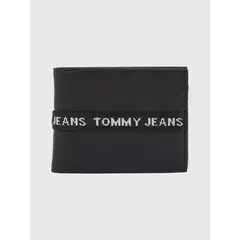 TOMMY HILFIGER - Billetera Essential Stripe Logo Negro