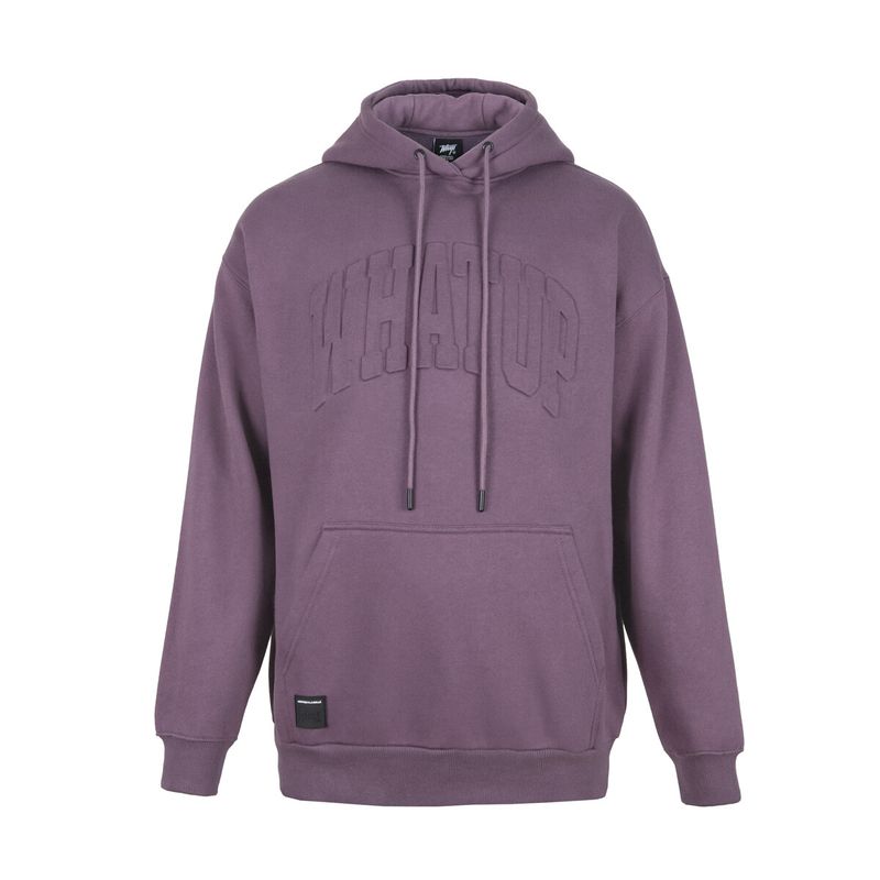 WHATUP - Poleron Hoodie Oversize Logo Embossed Purple WHATUP