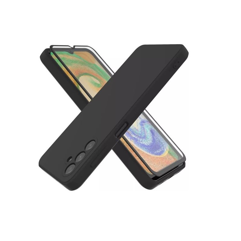 GENERICO - Carcasa Silicona Para Samsung A04S + Lamina Completa Negro