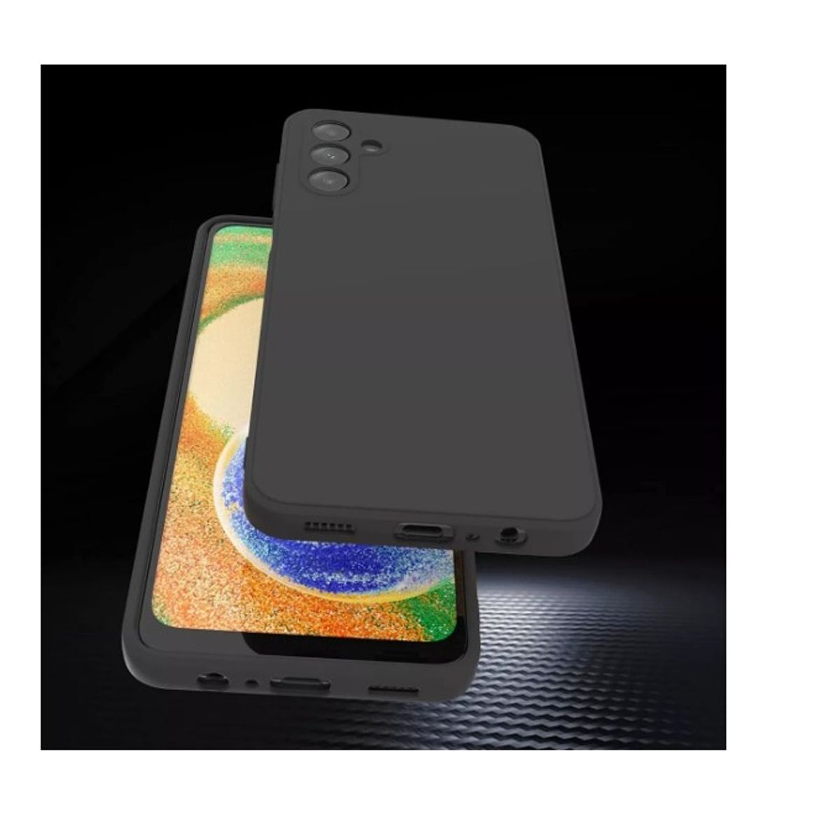 GENERICO - Carcasa Silicona Para Samsung A04S + Lamina Completa Negro