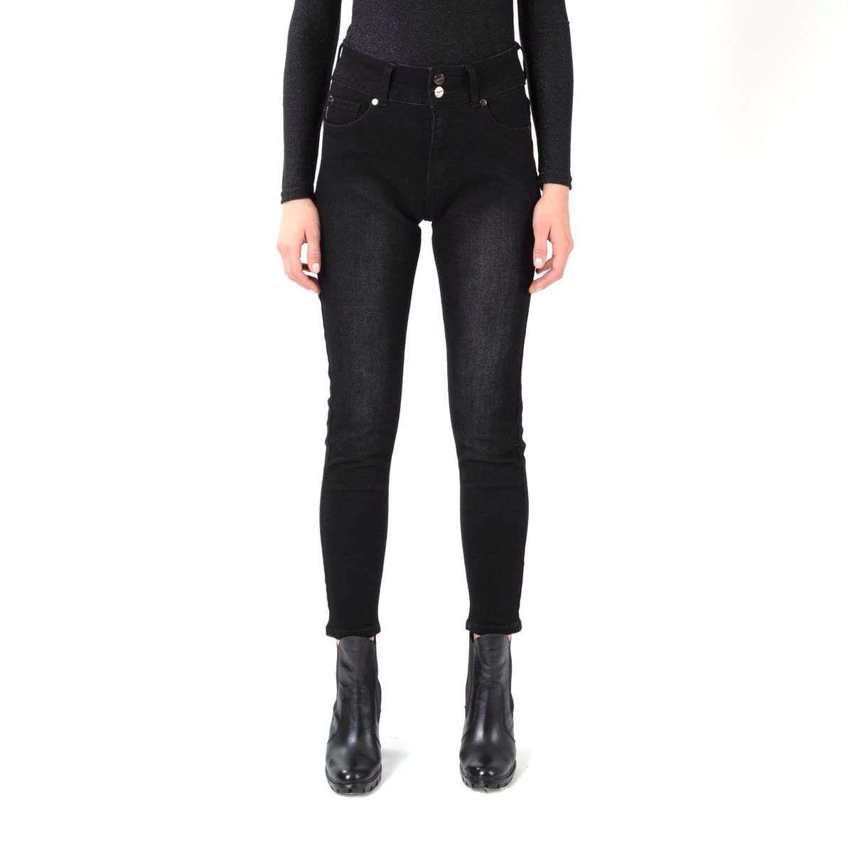 ELLUS - Ellus Jeans Candice Leggings Cropped Pretina Ancha L36